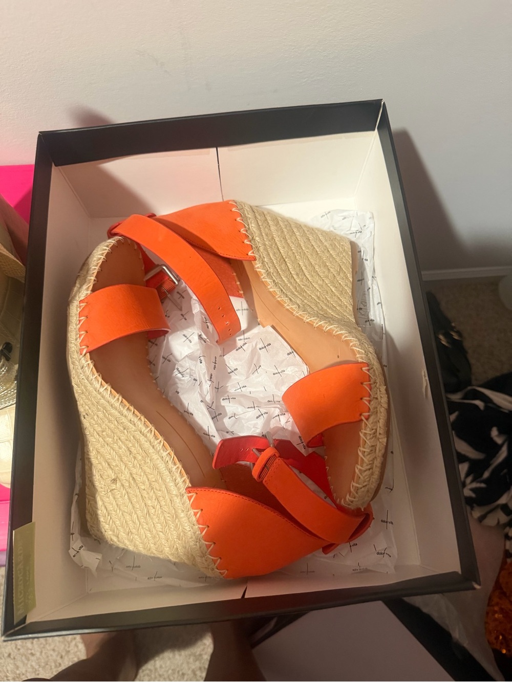 Dolce Vita Orange Espadrille Wedge Sandals